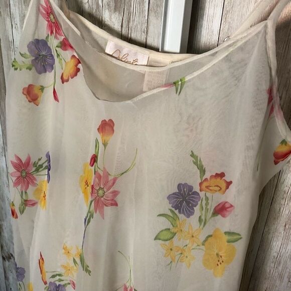 Delicates Sheer Floral Babydoll Top - Picture 2 of 6